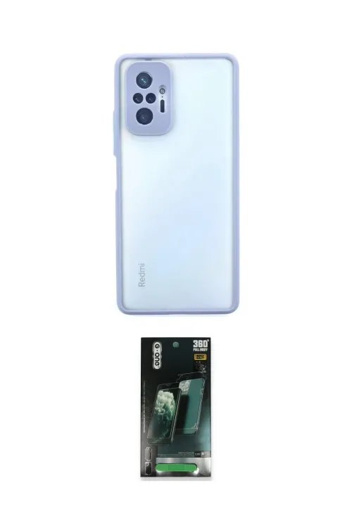 ieg™ Redmi Note 10 Pro Kılıf Ahenk Çizgi Serisi - Şeffaf 360 Full Body Arka Koruyucu