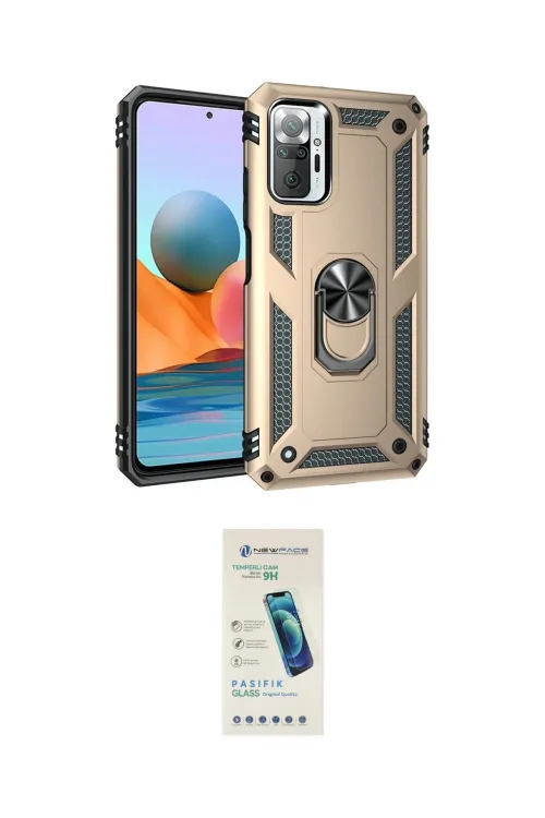 ieg™ Redmi Note 10 Pro Kılıf Ahenk Klasik Koleksiyonu - Şeffaf Pasifik Cam Ekran Koruyucu