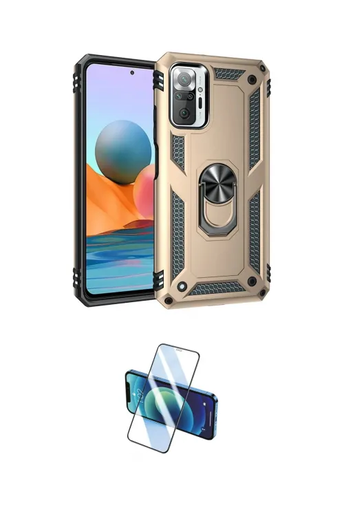 ieg™ Redmi Note 10 Pro Kılıf Ahenk Klasik Koleksiyonu - Siyah 3D Antistatik Cam Ekran Koruyucu