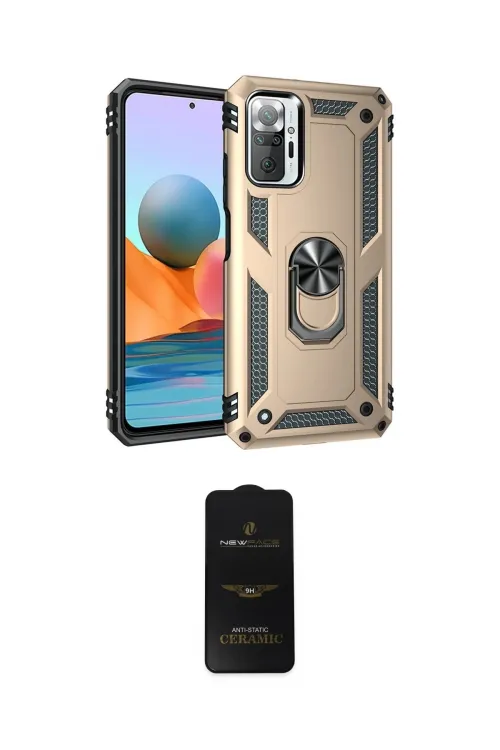 ieg™ Redmi Note 10 Pro Kılıf Ahenk Klasik Koleksiyonu - Siyah 6D Antistatik Mat Seramik Hayalet Nano Ekran Koruyucu