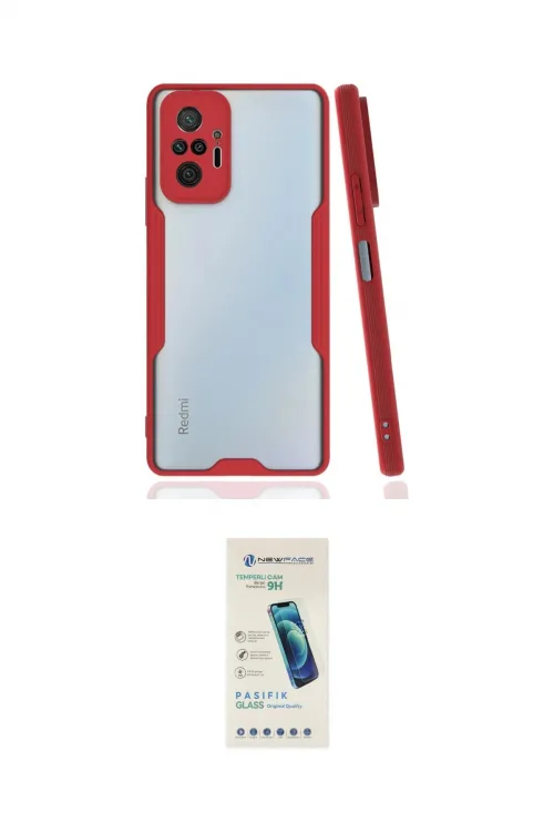 ieg™ Redmi Note 10 Pro Kılıf Atlas Asil Serisi - Şeffaf Pasifik Cam Ekran Koruyucu