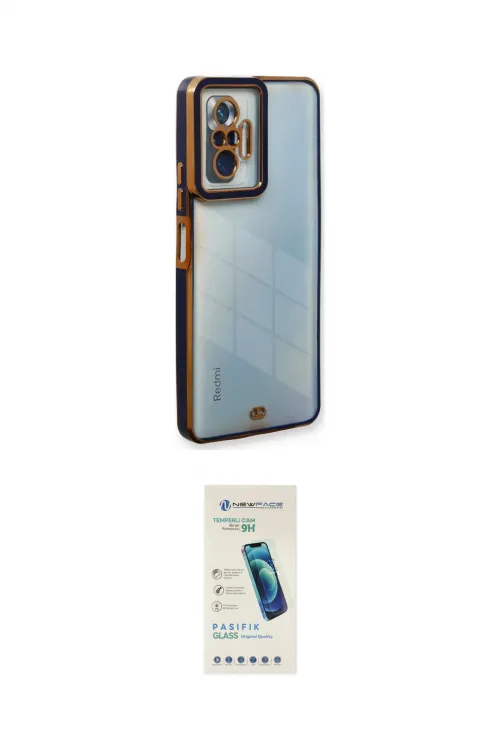 ieg™ Redmi Note 10 Pro Kılıf Çekirdek Klasik Serisi - Şeffaf Pasifik Cam Ekran Koruyucu
