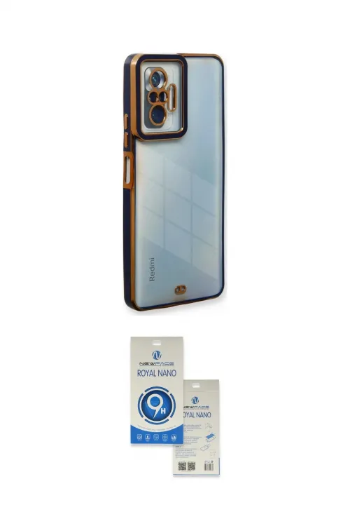 ieg™ Redmi Note 10 Pro Kılıf Çekirdek Klasik Serisi - Şeffaf Royal Nano Ekran Koruyucu