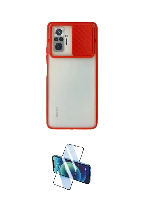 ieg™ Redmi Note 10 Pro Kılıf Vadi Çizgi - Siyah 3D Antistatik Cam Ekran Koruyucu
