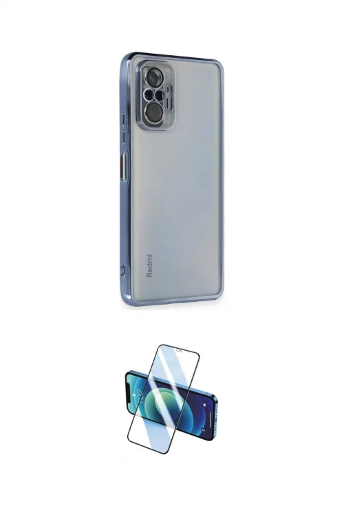 ieg™ Redmi Note 10 Pro Kılıf Vadi Minimal - Siyah 3D Antistatik Cam Ekran Koruyucu