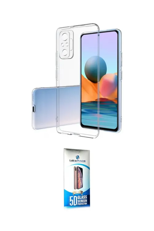 ieg™ Redmi Note 10 Pro Kılıf Zirve Doku - Siyah 5D Eko Cam Ekran Koruyucu