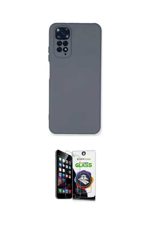 ieg™ Redmi Note 11 Kılıf Ahenk Serisi - Şeffaf Temperli Cam Ekran Koruyucu
