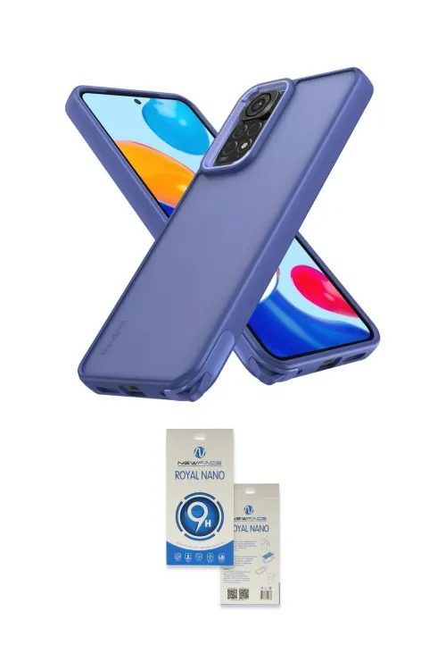 ieg™ Redmi Note 11 Kılıf Atlas Form - Şeffaf Royal Nano Ekran Koruyucu