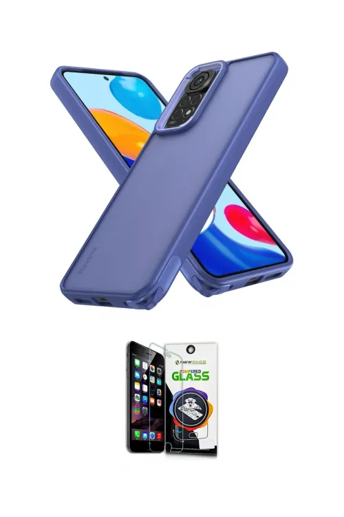ieg™ Redmi Note 11 Kılıf Atlas Form - Şeffaf Temperli Cam Ekran Koruyucu