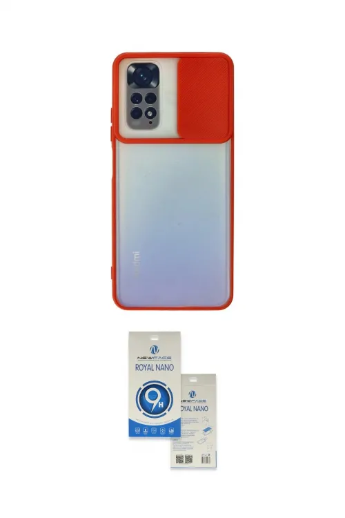 ieg™ Redmi Note 11 Kılıf Vadi Çizgi - Şeffaf Royal Nano Ekran Koruyucu