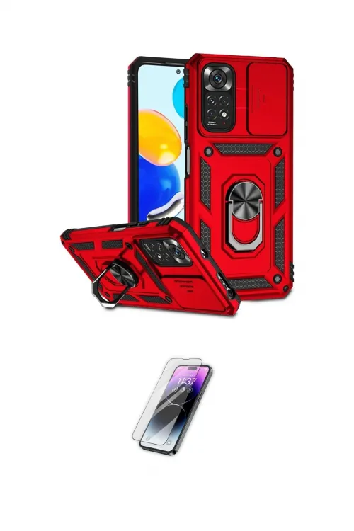 ieg™ Redmi Note 11 Pro Kılıf Ahenk Klasik - Şeffaf Pasifik Cam Ekran Koruyucu
