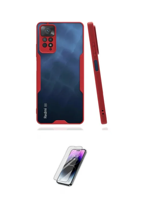 ieg™ Redmi Note 11 Pro Kılıf Atlas Asil Serisi - Şeffaf Pasifik Cam Ekran Koruyucu