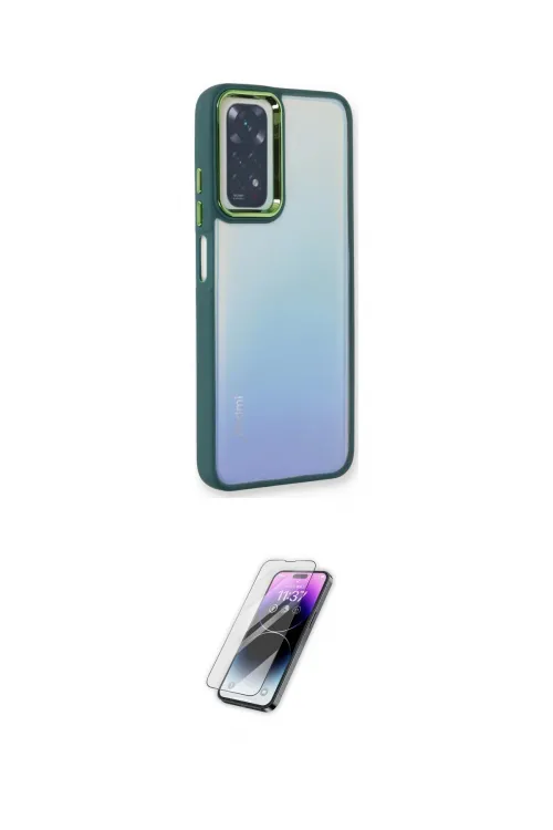 ieg™ Redmi Note 11 Pro Kılıf Eksen Doku Prime - Şeffaf Pasifik Cam Ekran Koruyucu