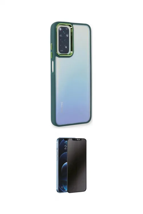 ieg™ Redmi Note 11 Pro Kılıf Eksen Doku Prime - Siyah 3D Antistatik Hayalet Cam Ekran Koruyucu
