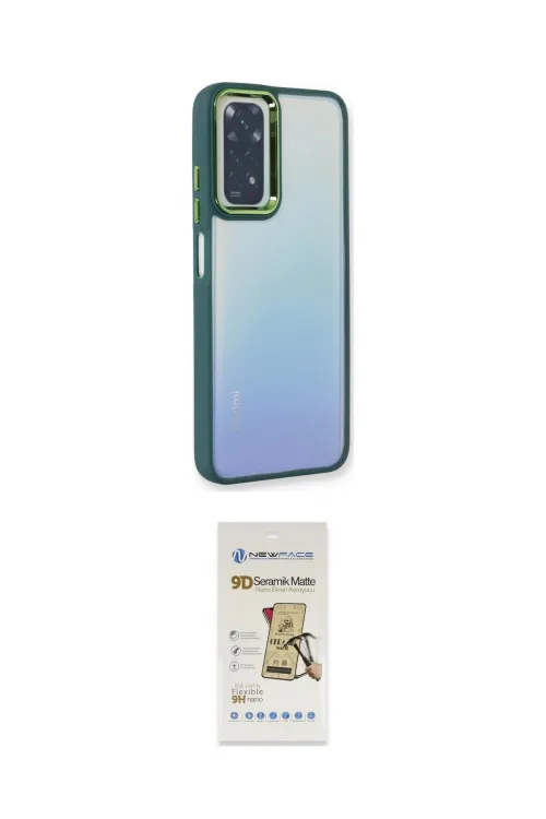 ieg™ Redmi Note 11 Pro Kılıf Eksen Doku Prime - Siyah Mat Seramik Nano Ekran Koruyucu