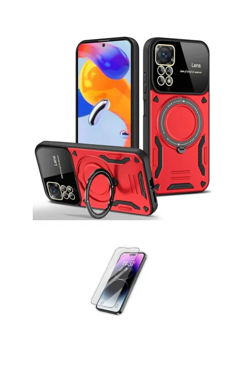 ieg™ Redmi Note 11 Pro Kılıf Kıvılcım Modern Serisi - Şeffaf Pasifik Cam Ekran Koruyucu
