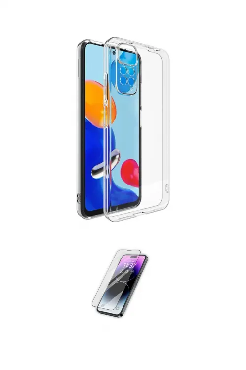 ieg™ Redmi Note 11 Pro Kılıf Zirve Doku - Şeffaf Pasifik Cam Ekran Koruyucu
