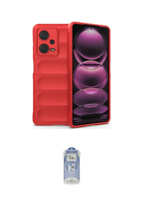 ieg™ Redmi Note 12 4G Kılıf Atlas Koleksiyonu - Siyah Joko Magic 5D Cam