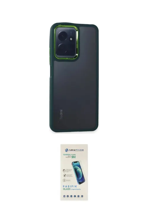 ieg™ Redmi Note 12 4G Kılıf Eksen Doku Prime - Şeffaf Pasifik Cam Ekran Koruyucu