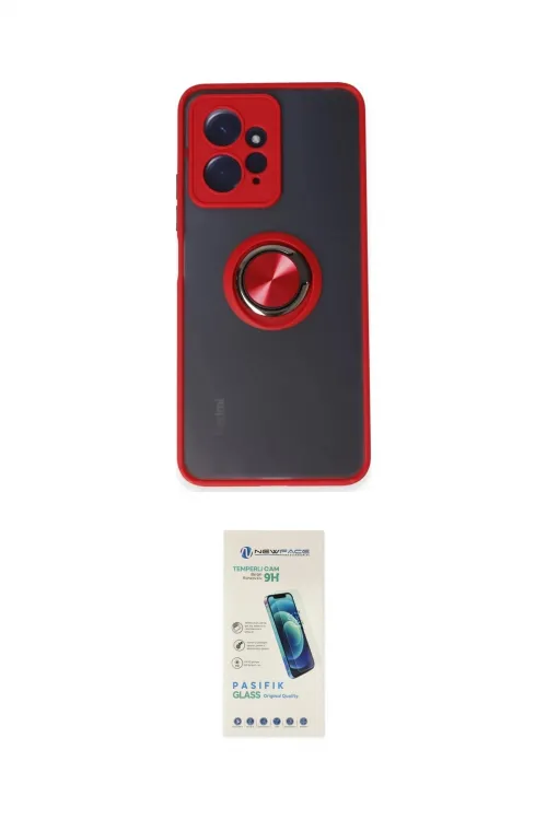ieg™ Redmi Note 12 4G Kılıf Yörünge Çizgi - Şeffaf Pasifik Cam Ekran Koruyucu