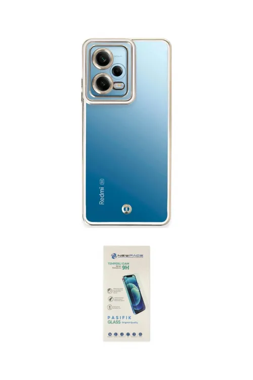 ieg™ Redmi Note 12 5G Kılıf Çekirdek Klasik Serisi - Şeffaf Pasifik Cam Ekran Koruyucu