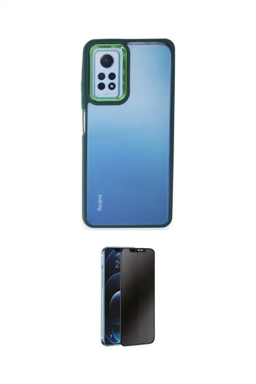 ieg™ Redmi Note 12 Pro 4G Kılıf Eksen Doku Prime - Siyah 3D Antistatik Hayalet Cam Ekran Koruyucu