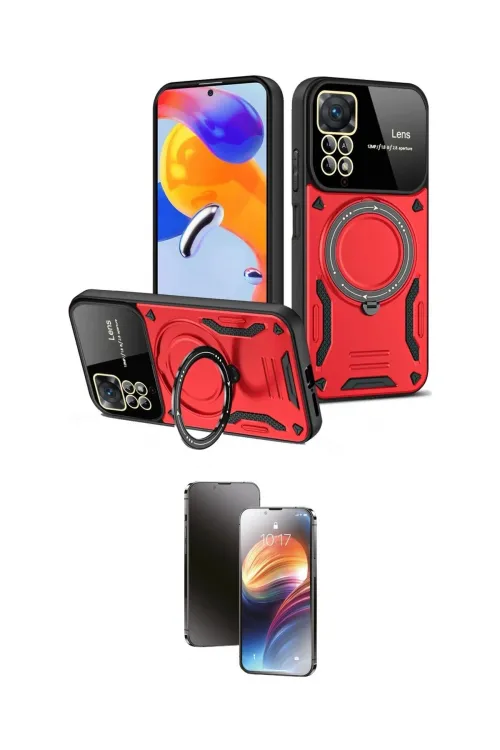 ieg™ Redmi Note 12 Pro 4G Kılıf Kıvılcım Modern Serisi - Siyah 3D Antistatik Mat Seramik Nano Ekran Koruyucu