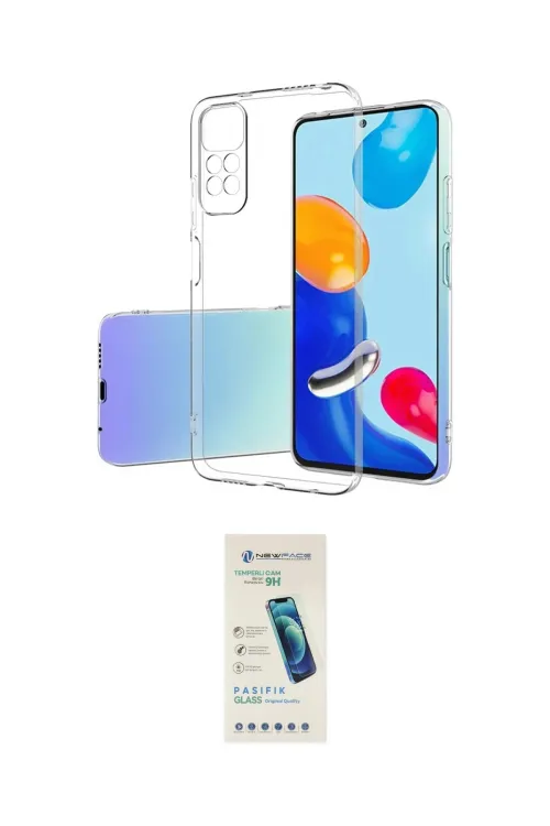 ieg™ Redmi Note 12 Pro 4G Kılıf Zirve Doku - Şeffaf Pasifik Cam Ekran Koruyucu