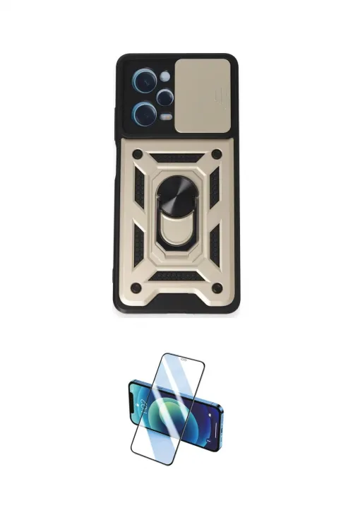 ieg™ Redmi Note 12 Pro 5G Kılıf Ahenk Klasik - Siyah 3D Antistatik Cam Ekran Koruyucu