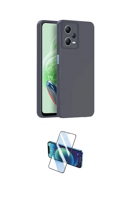 ieg™ Redmi Note 12 Pro 5G Kılıf Ahenk Serisi - Siyah 3D Antistatik Cam Ekran Koruyucu