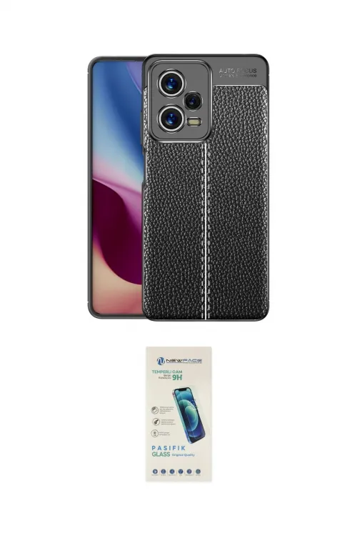 ieg™ Redmi Note 12 Pro 5G Kılıf Doruk Klasik Özel Seri - Şeffaf Pasifik Cam Ekran Koruyucu