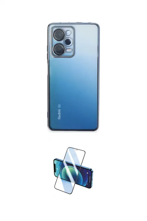 ieg™ Redmi Note 12 Pro 5G Kılıf Vadi Minimal - Siyah 3D Antistatik Cam Ekran Koruyucu