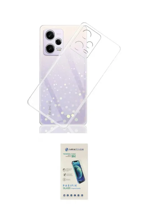 ieg™ Redmi Note 12 Pro 5G Kılıf Zirve Doku - Şeffaf Pasifik Cam Ekran Koruyucu