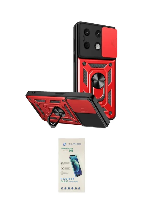ieg™ Redmi Note 13 4G Kılıf Ahenk Klasik - Şeffaf Pasifik Cam Ekran Koruyucu