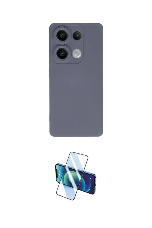 ieg™ Redmi Note 13 4G Kılıf Ahenk Serisi - Siyah 3D Antistatik Cam Ekran Koruyucu