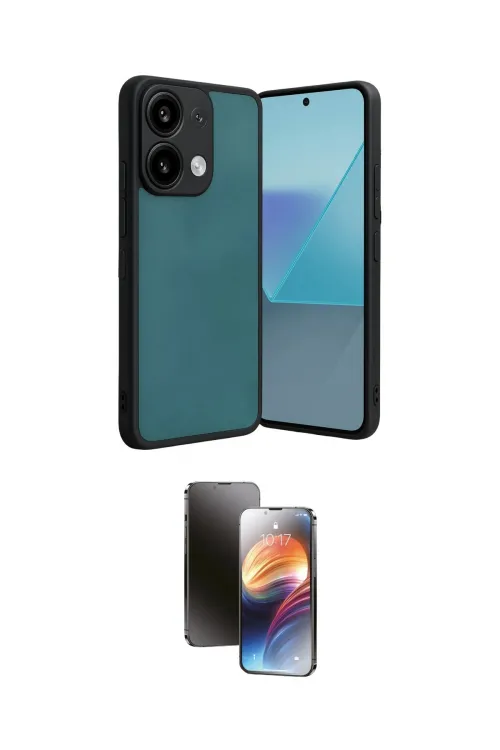 ieg™ Redmi Note 13 4G Kılıf Kıvılcım Işık Serisi - Siyah 3D Antistatik Mat Seramik Nano Ekran Koruyucu