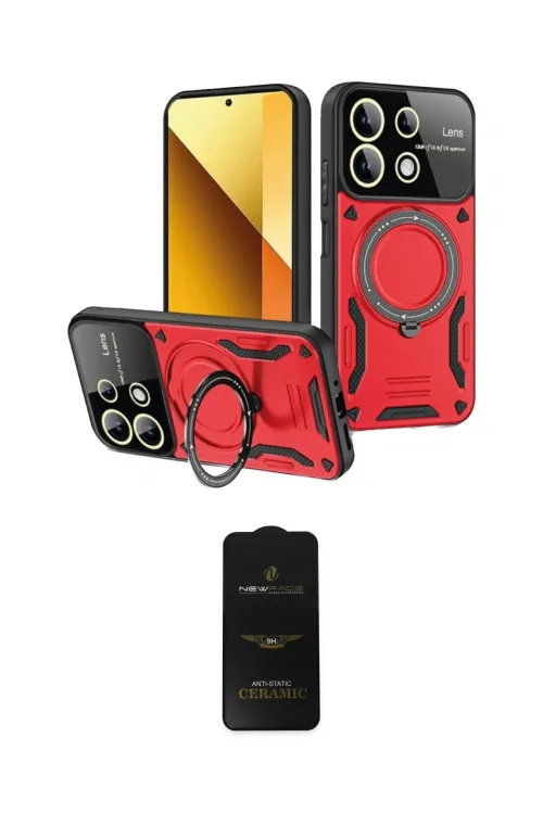 ieg™ Redmi Note 13 4G Kılıf Kıvılcım Modern Serisi - Siyah 6D Antistatik Mat Seramik Hayalet Nano Ekran Koruyucu