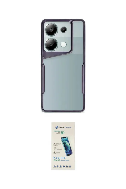 ieg™ Redmi Note 13 Pro 4G Kılıf Akış Çizgi Koleksiyonu - Şeffaf Pasifik Cam Ekran Koruyucu