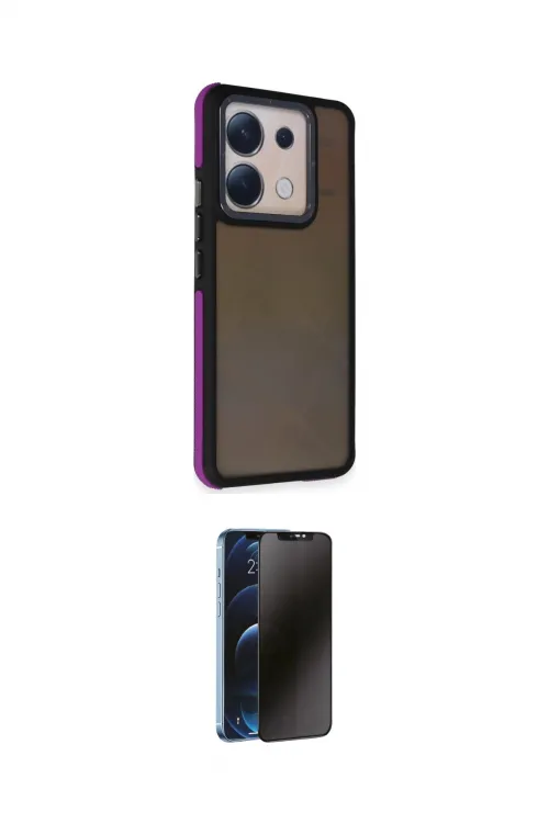 ieg™ Redmi Note 13 Pro 4G Kılıf Eksen Işık - Siyah 3D Antistatik Hayalet Cam Ekran Koruyucu