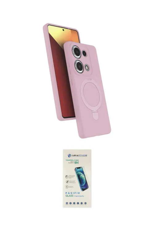 ieg™ Redmi Note 13 Pro 4G Kılıf İz Işık Koleksiyonu - Şeffaf Pasifik Cam Ekran Koruyucu