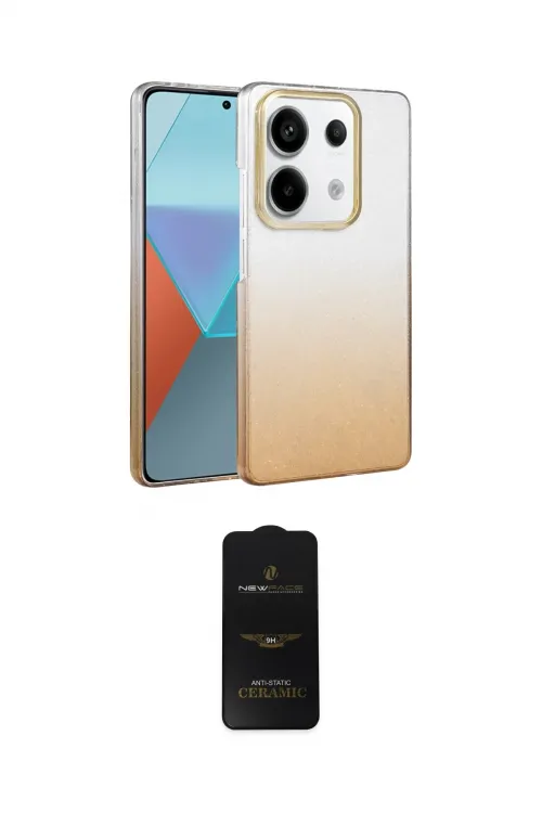 ieg™ Redmi Note 13 Pro 4G Kılıf Kıvılcım Minimal Özel Seri - Siyah 6D Antistatik Mat Seramik Hayalet Nano Ekran Koruyucu