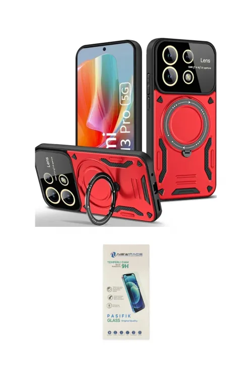 ieg™ Redmi Note 13 Pro 4G Kılıf Kıvılcım Modern Serisi - Şeffaf Pasifik Cam Ekran Koruyucu