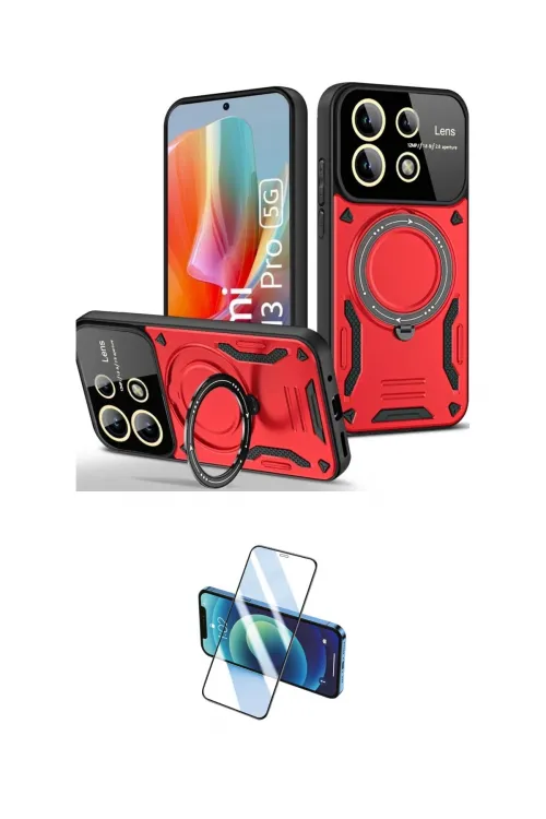 ieg™ Redmi Note 13 Pro 4G Kılıf Kıvılcım Modern Serisi - Siyah 3D Antistatik Seramik Nano Ekran Koruyucu