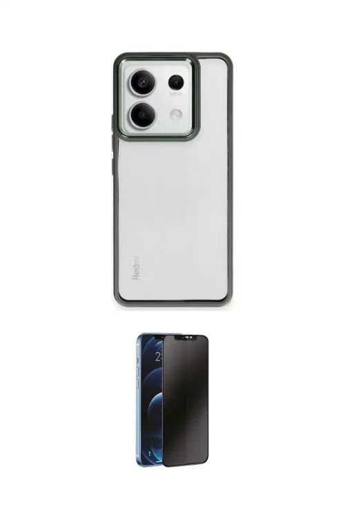 ieg™ Redmi Note 13 Pro 4G Kılıf Nova Işık Serisi - Siyah 3D Antistatik Hayalet Cam Ekran Koruyucu