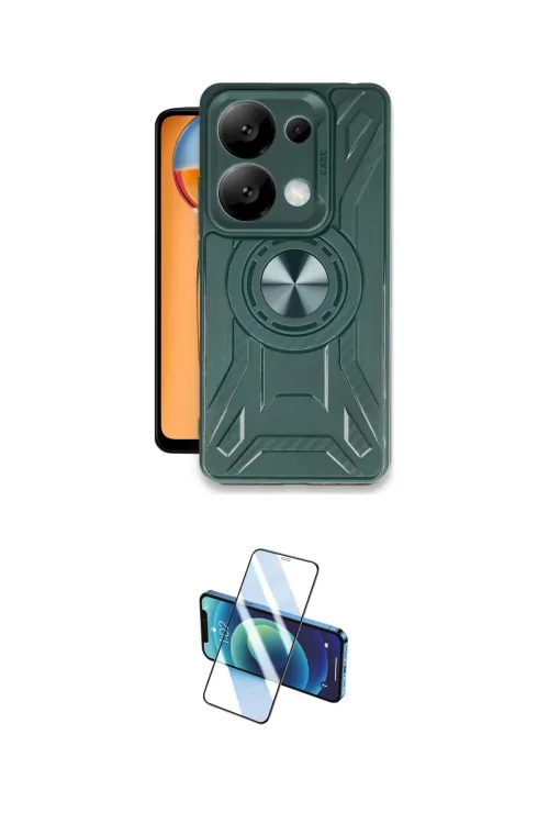 ieg™ Redmi Note 13 Pro 4G Kılıf Nova Yansıma Prime - Siyah 3D Antistatik Cam Ekran Koruyucu