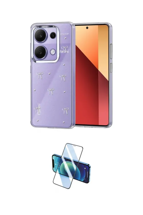ieg™ Redmi Note 13 Pro 4G Kılıf Yörünge Form - Siyah 3D Antistatik Cam Ekran Koruyucu