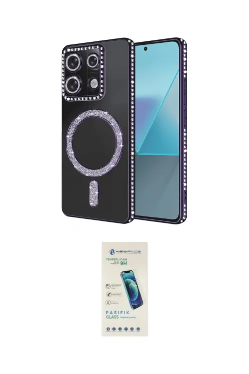ieg™ Redmi Note 13 Pro 4G Kılıf Zirve Doku Prime - Şeffaf Pasifik Cam Ekran Koruyucu