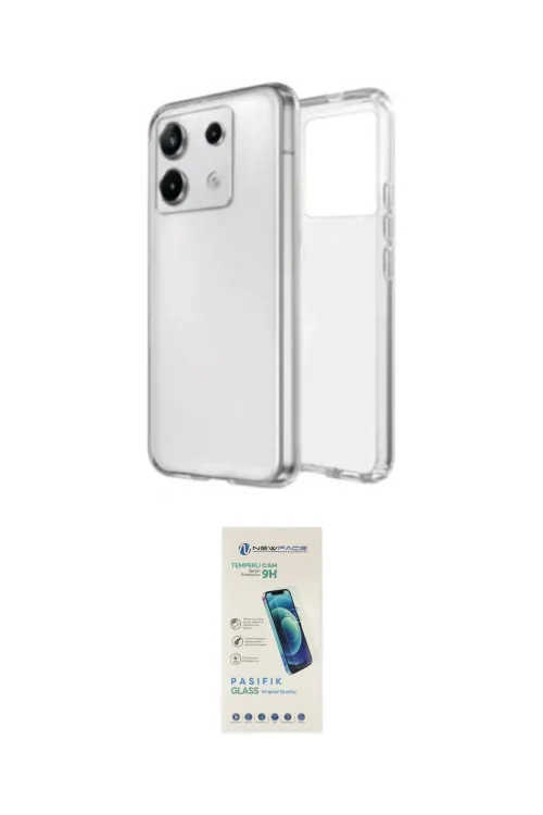 ieg™ Redmi Note 13 Pro 4G Kılıf Zirve Doku - Şeffaf Pasifik Cam Ekran Koruyucu