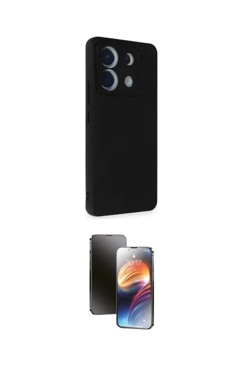 ieg™ Redmi Note 13 Pro 5G Kılıf Akış Asil Koleksiyonu - Siyah 3D Antistatik Mat Seramik Nano Ekran Koruyucu
