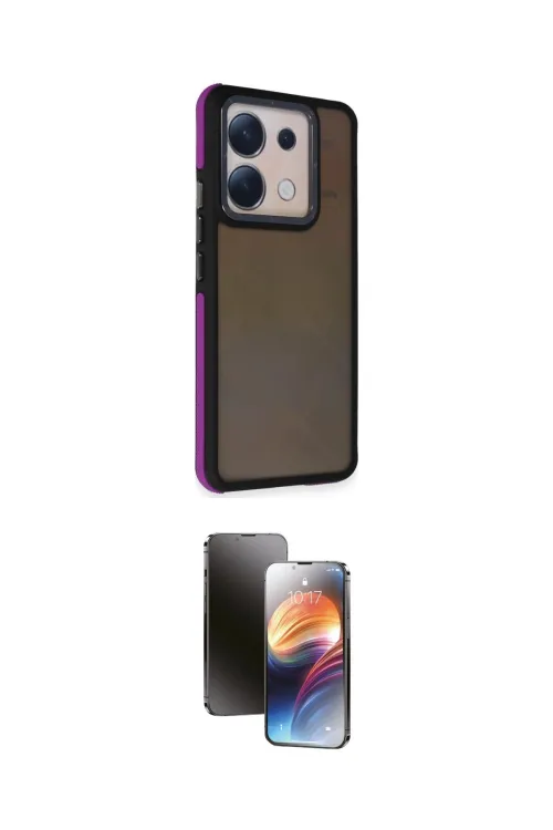 ieg™ Redmi Note 13 Pro 5G Kılıf Eksen Işık - Siyah 3D Antistatik Mat Seramik Nano Ekran Koruyucu